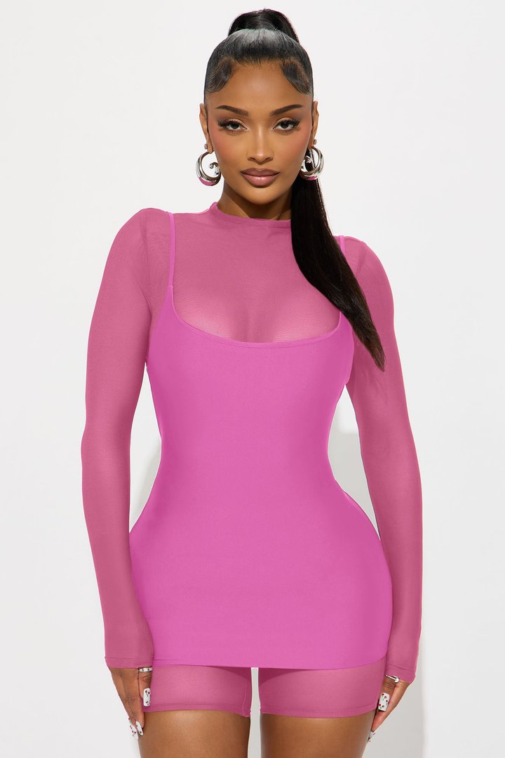 Anya Form 2 Piece Double Lined Mini Dress - Raspberry
