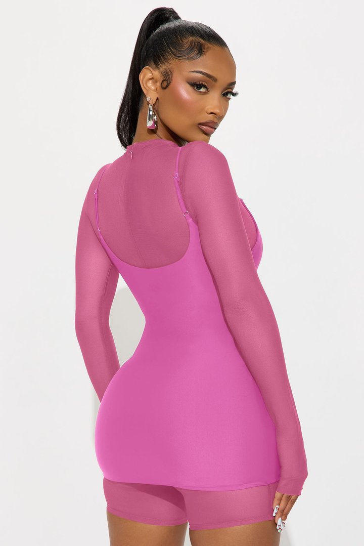 Anya Form 2 Piece Double Lined Mini Dress - Raspberry