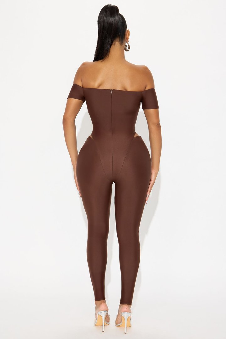 Isla Form Double Lined Jumpsuit - Chocolate