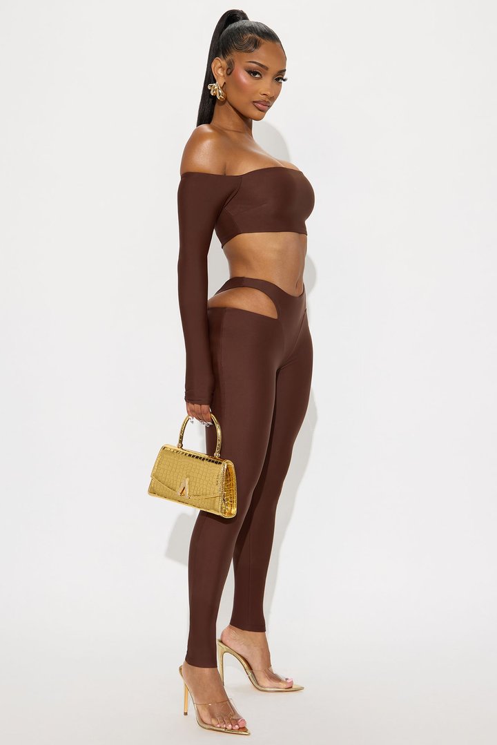Elara Form Double Lined Pant Set - Chocolate