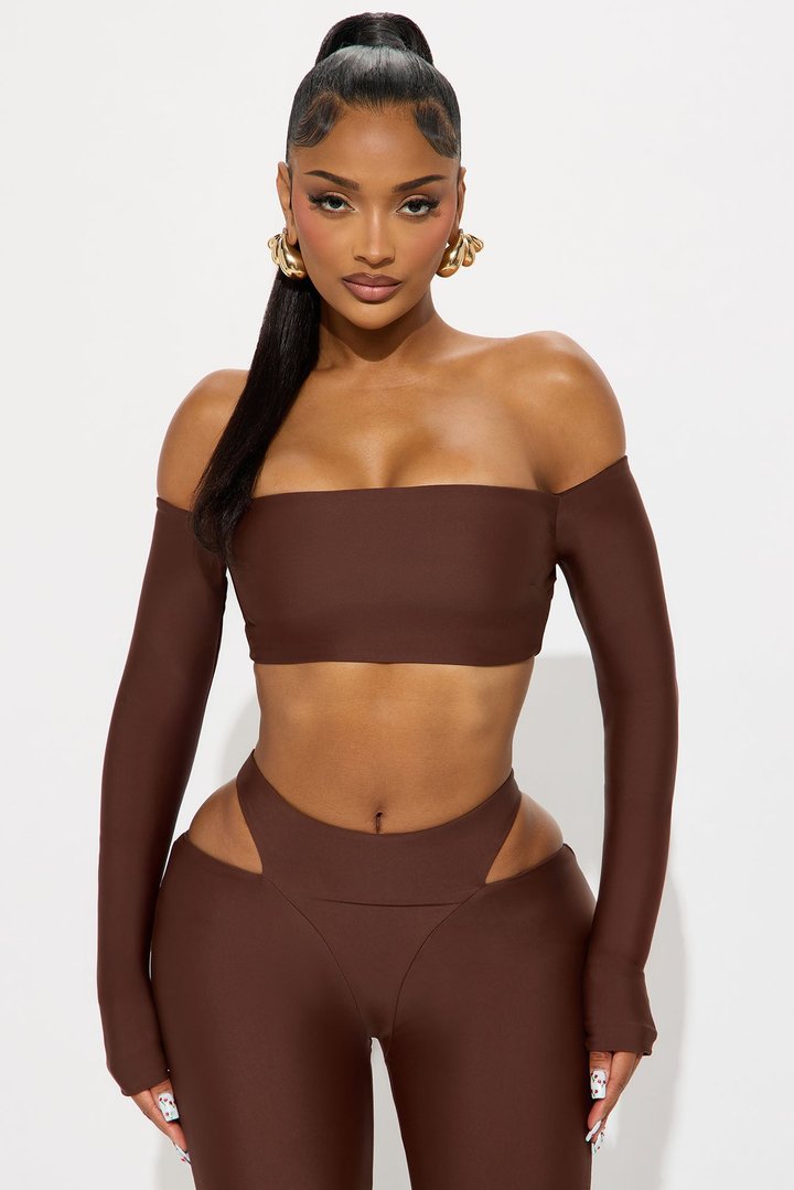 Elara Form Double Lined Pant Set - Chocolate
