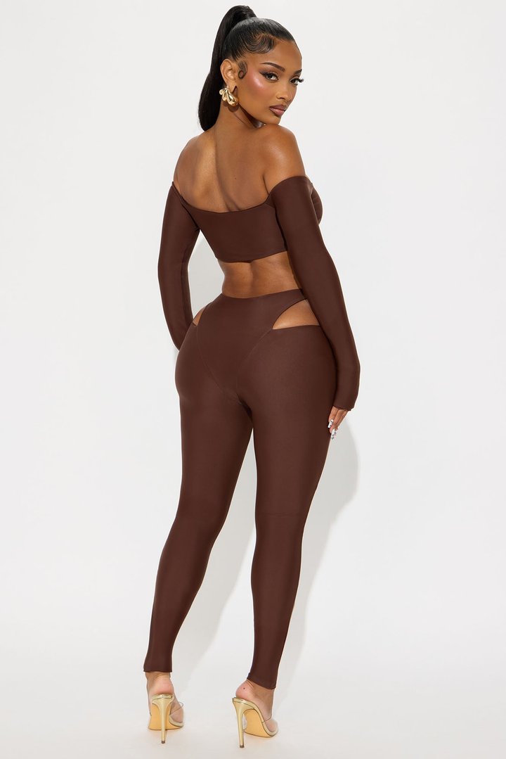 Elara Form Double Lined Pant Set - Chocolate