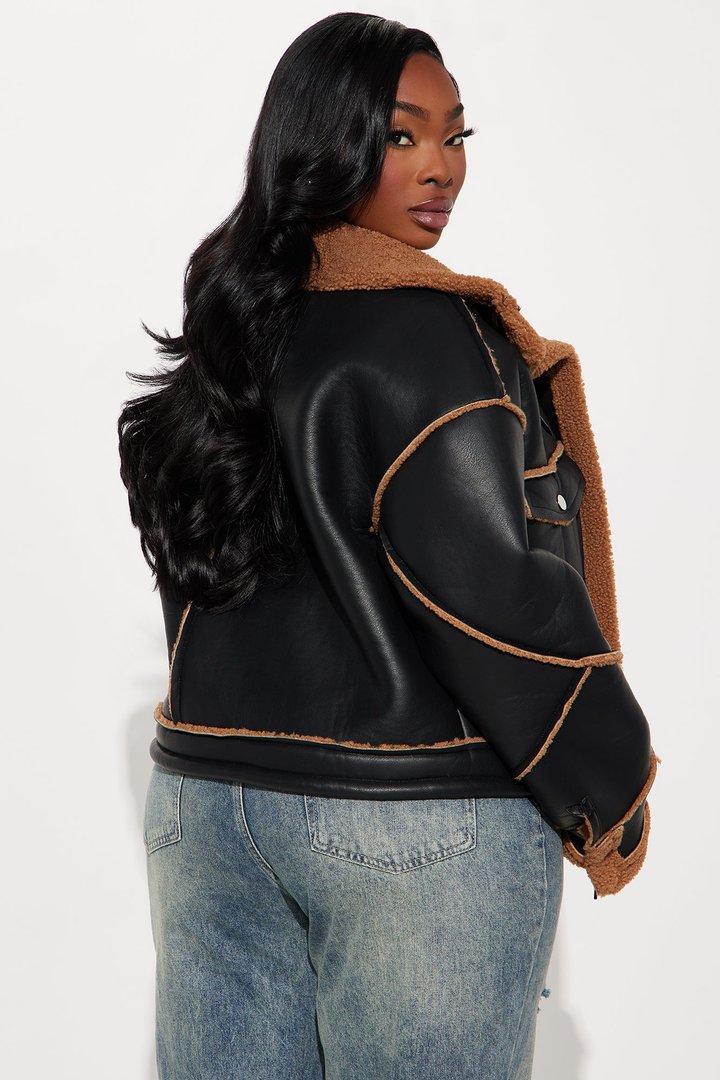 Out and About Shearling Jacket - Black