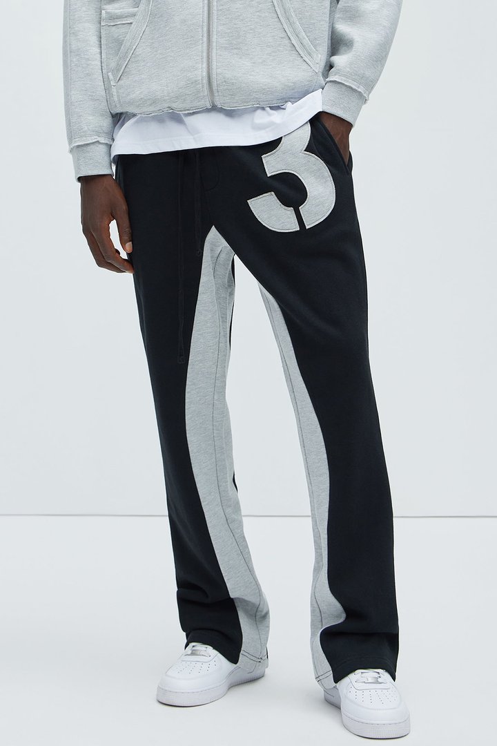 Tayson Number 3 Skinny Flare Sweatpants - Black/combo