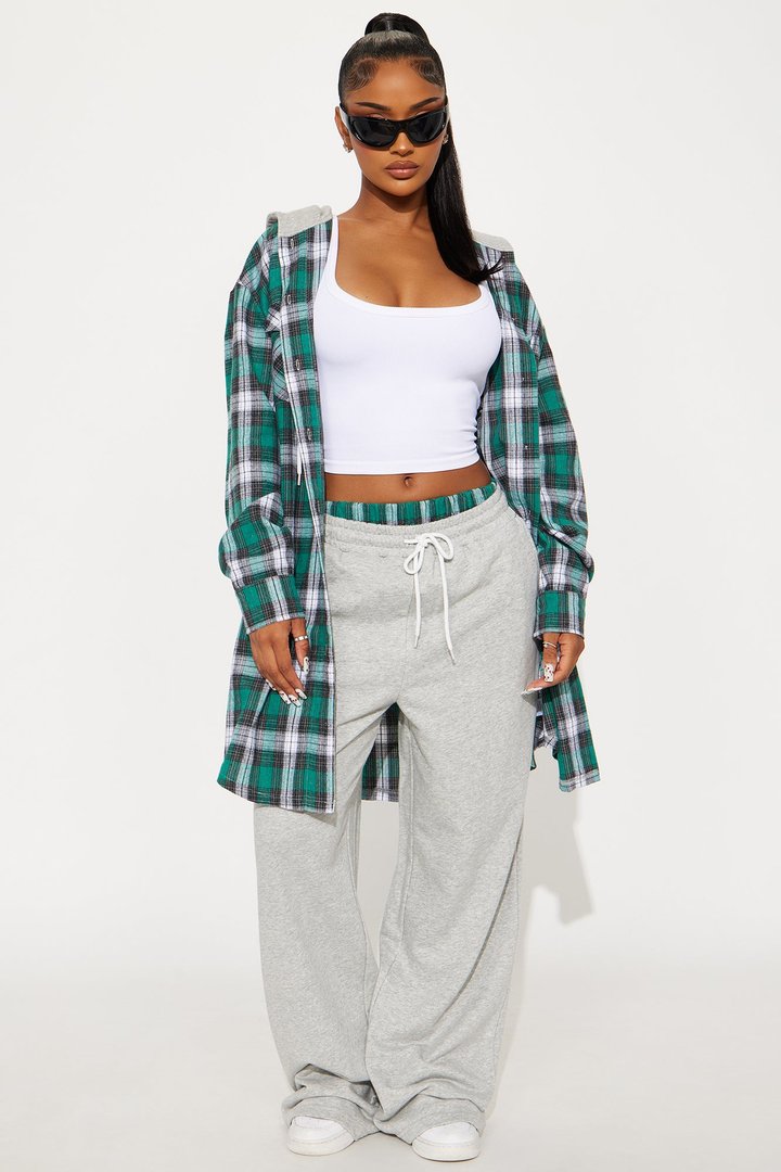 Parker Plaid Pant Set - Green/combo