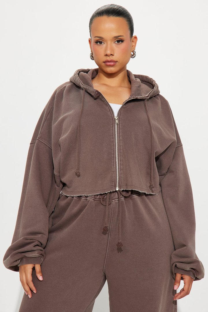 On The Go Fleece Pant Set - Chocolate