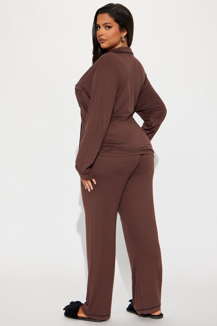 In The Morning PJ Pant Set - Chocolate