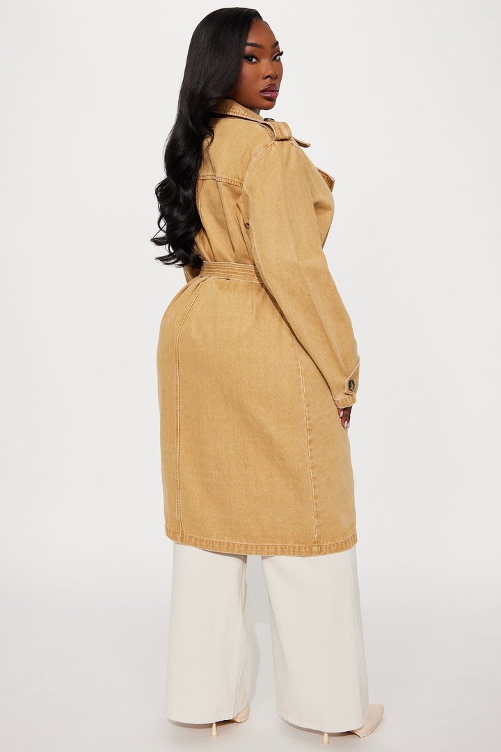 Take You There Denim Trench - Khaki