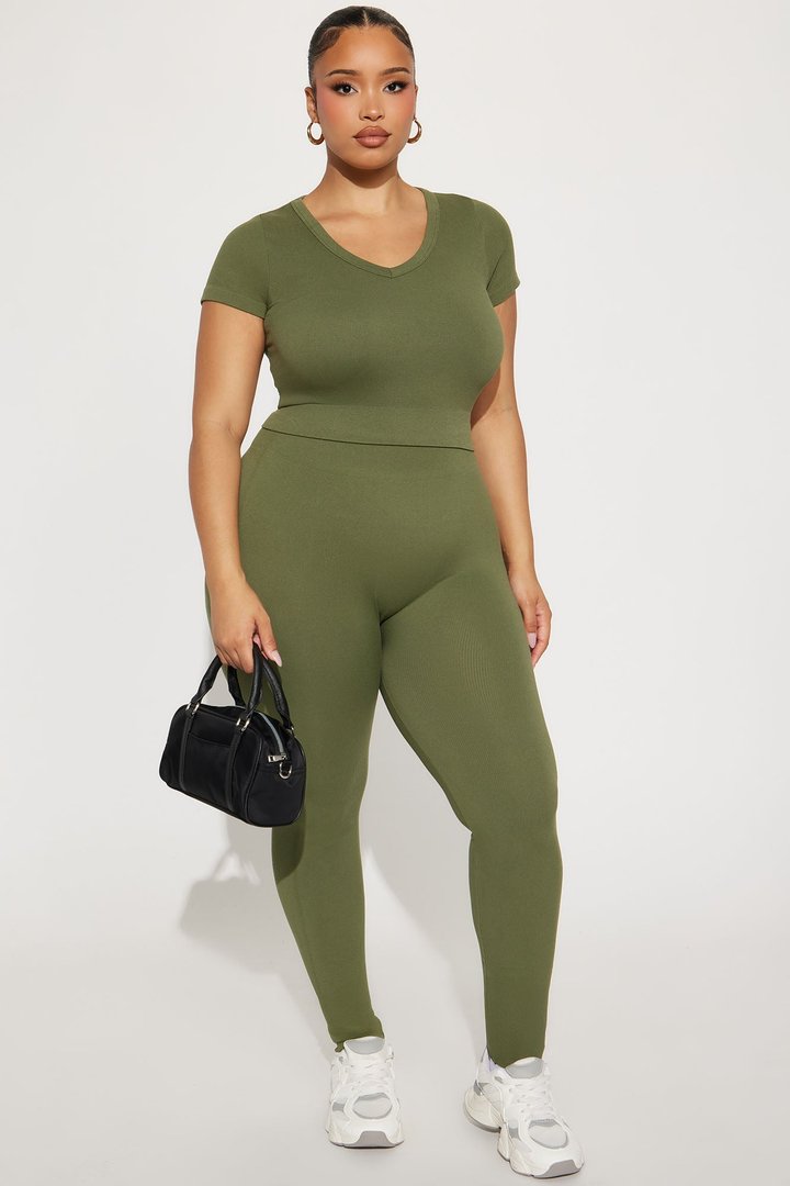Alisa Seamless Legging Set - Olive