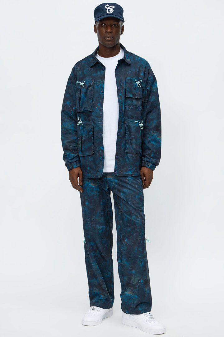 Relaxed Viktor Utility Jacket - Blue/combo