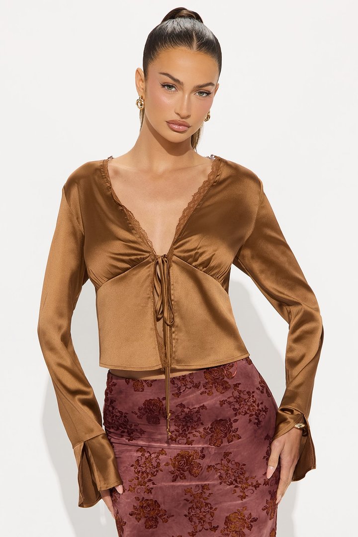 Gorgeously Beautiful Satin Top - Coco