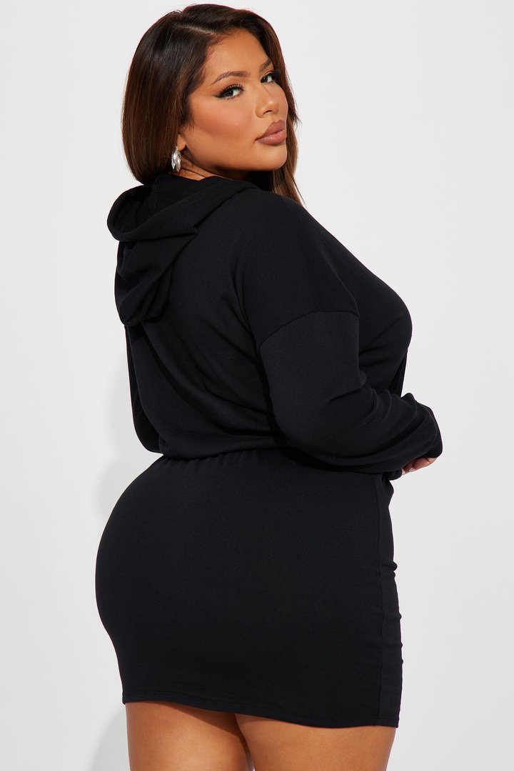 Miranda Sweatshirt Dress - Black