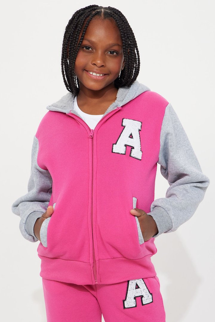 Mini Lil Ridah Fleece Pant Set - Pink