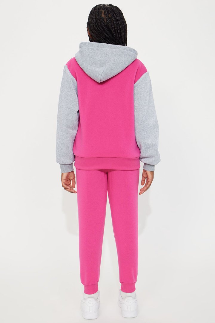 Mini Lil Ridah Fleece Pant Set - Pink