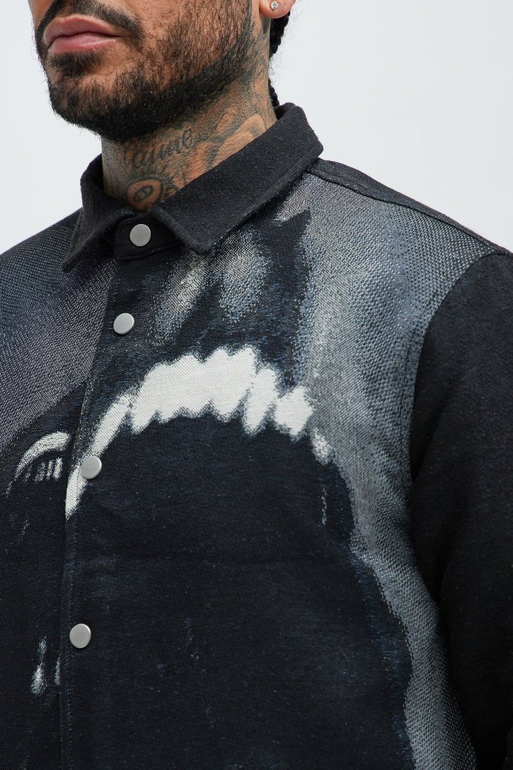 Rogue Tapestry Cropped Button Up Shirt - Multi Color