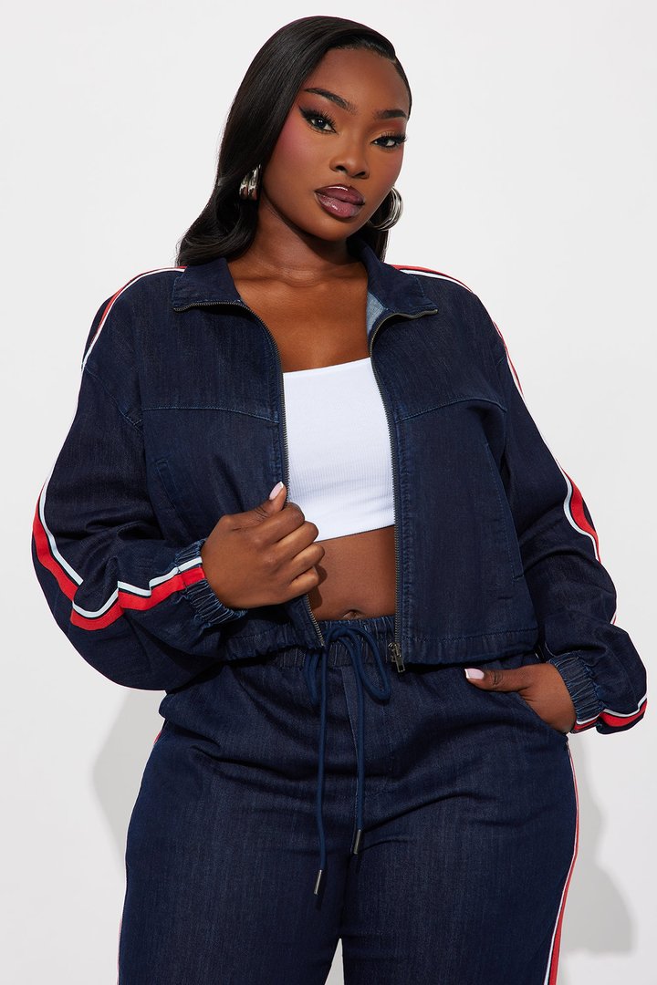 Set The Pace Pant Set - Dark Wash