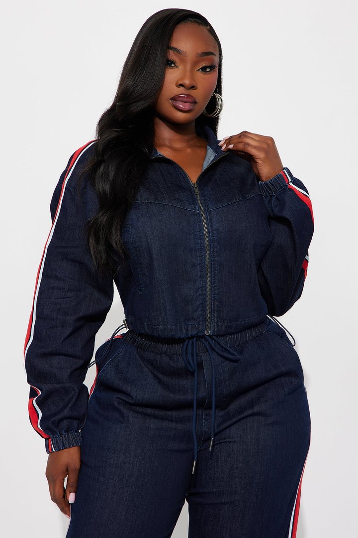 Set The Pace Pant Set - Dark Wash