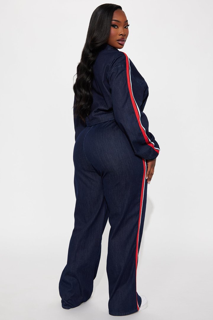 Set The Pace Pant Set - Dark Wash