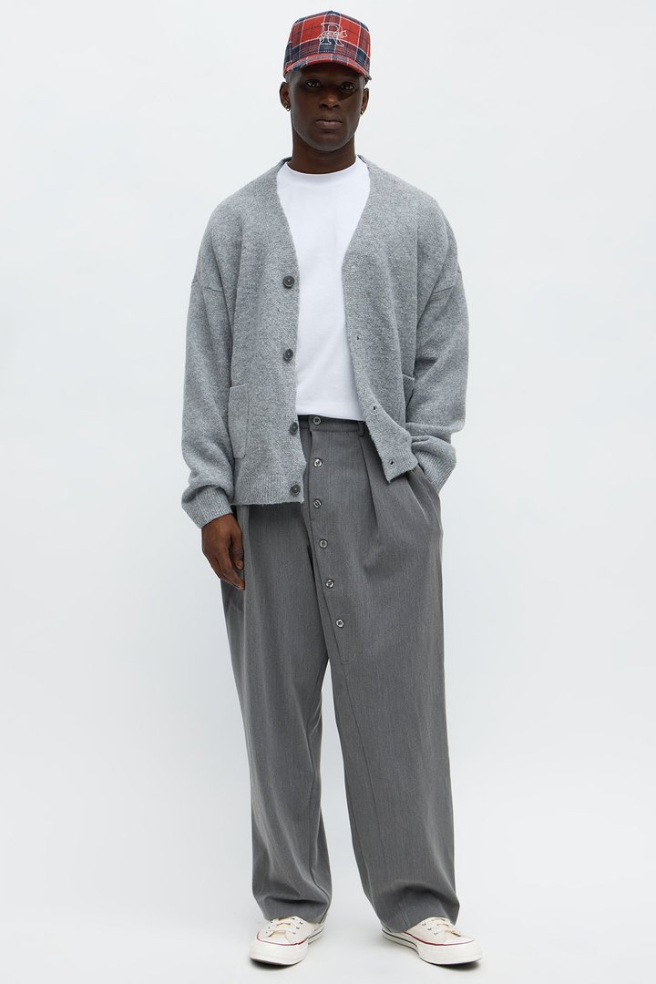 Cropped Harbor Ash Cardigan - Heather Grey