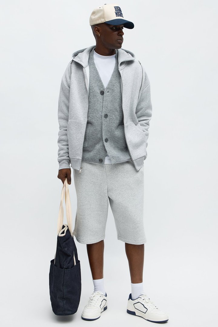 Tayson Stay Away Zip Up Hoodie - Heather Grey