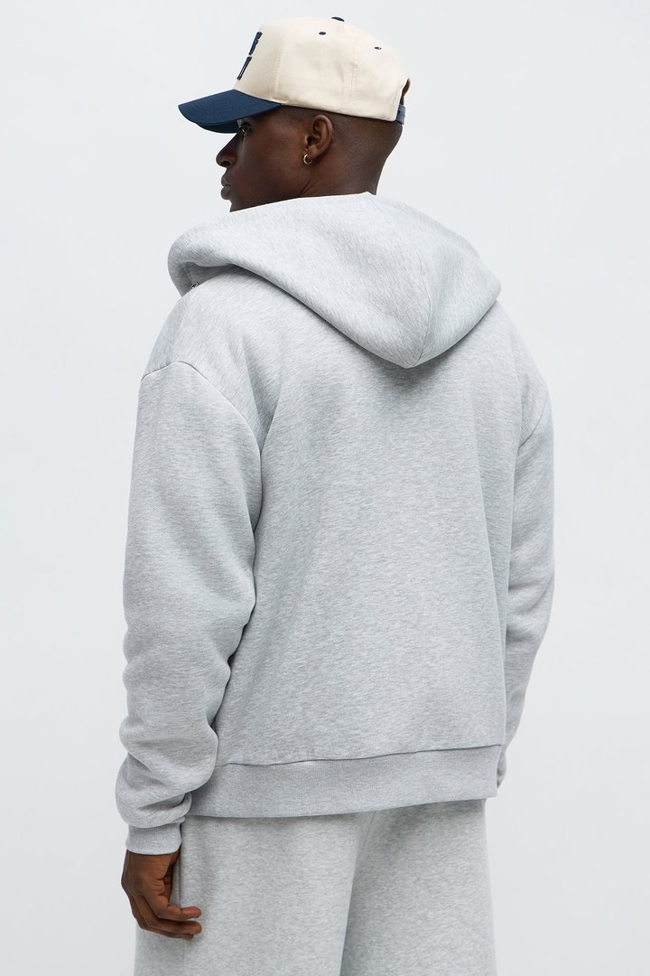 Tayson Stay Away Zip Up Hoodie - Heather Grey