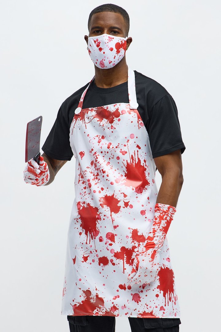 Bloody Butcher 5 Piece Costume Set - White/combo