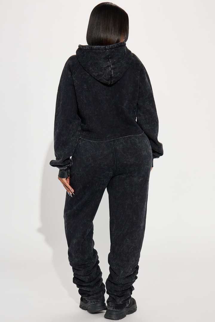 My Time Mineral Wash Jogger Set - Charcoal