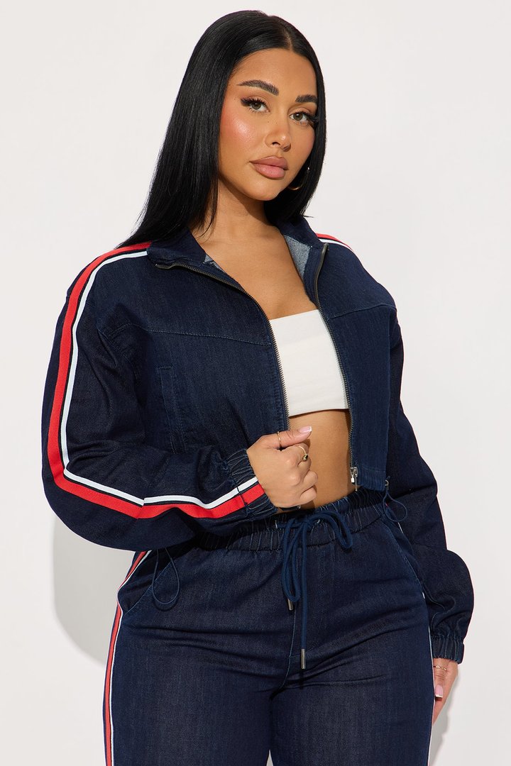 Set The Pace Pant Set - Dark Wash