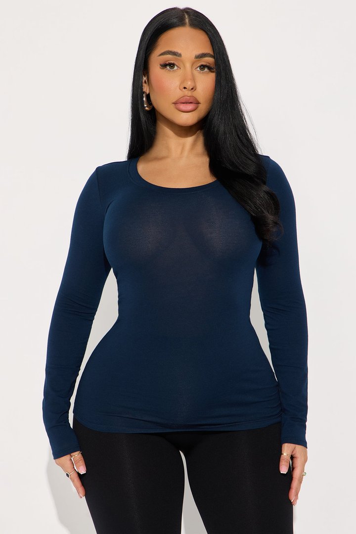 Sabrina Long Sleeve Tee - Navy