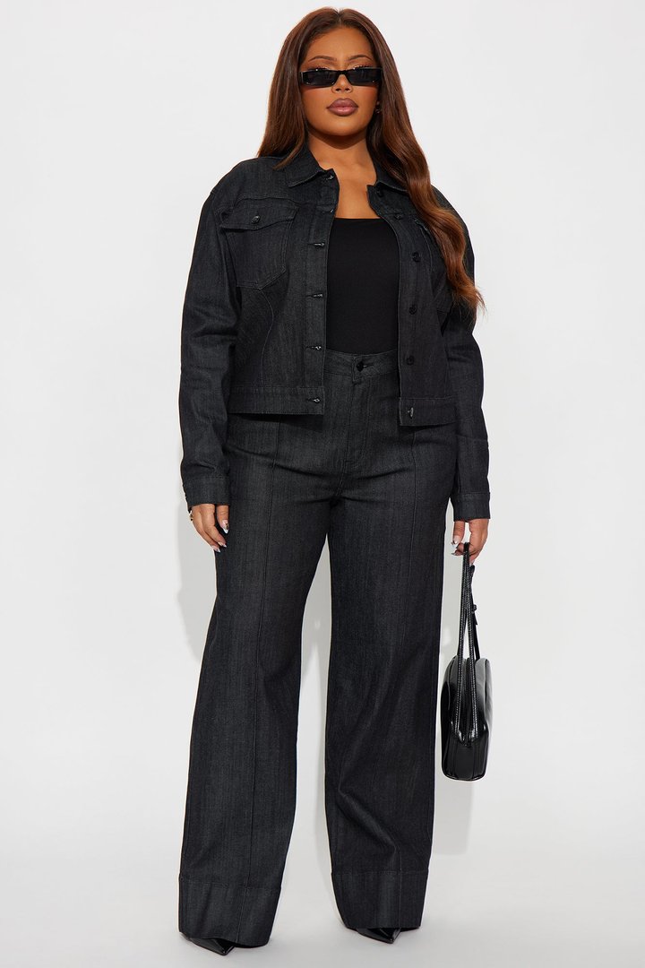 FYI Stretch Tailored Trucker Jacket - Black
