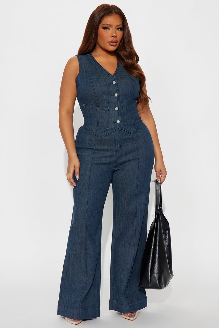 Take It Offline Stretch Tailored Vest - Dark Wash