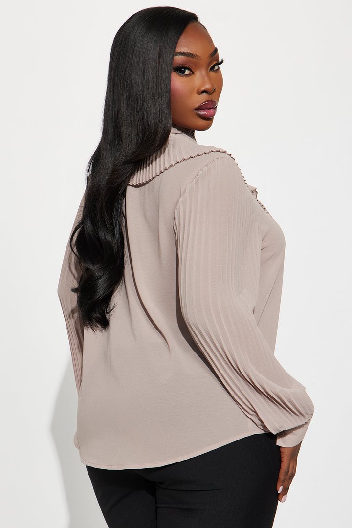 Dolce Vita Ruffle Chiffon Shirt - Beige