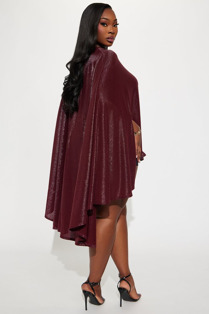 Parisa Draped Asymmetrical Top - Burgundy