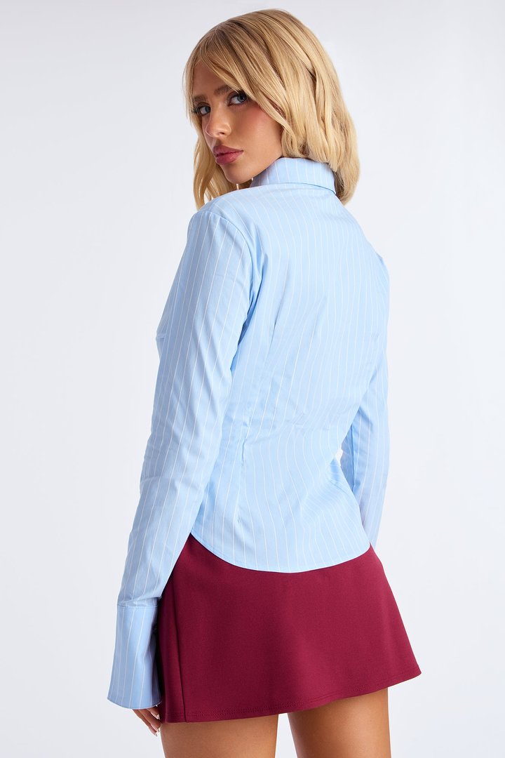 Kazzy Striped 2 Piece Shirt And Tie - Blue/combo