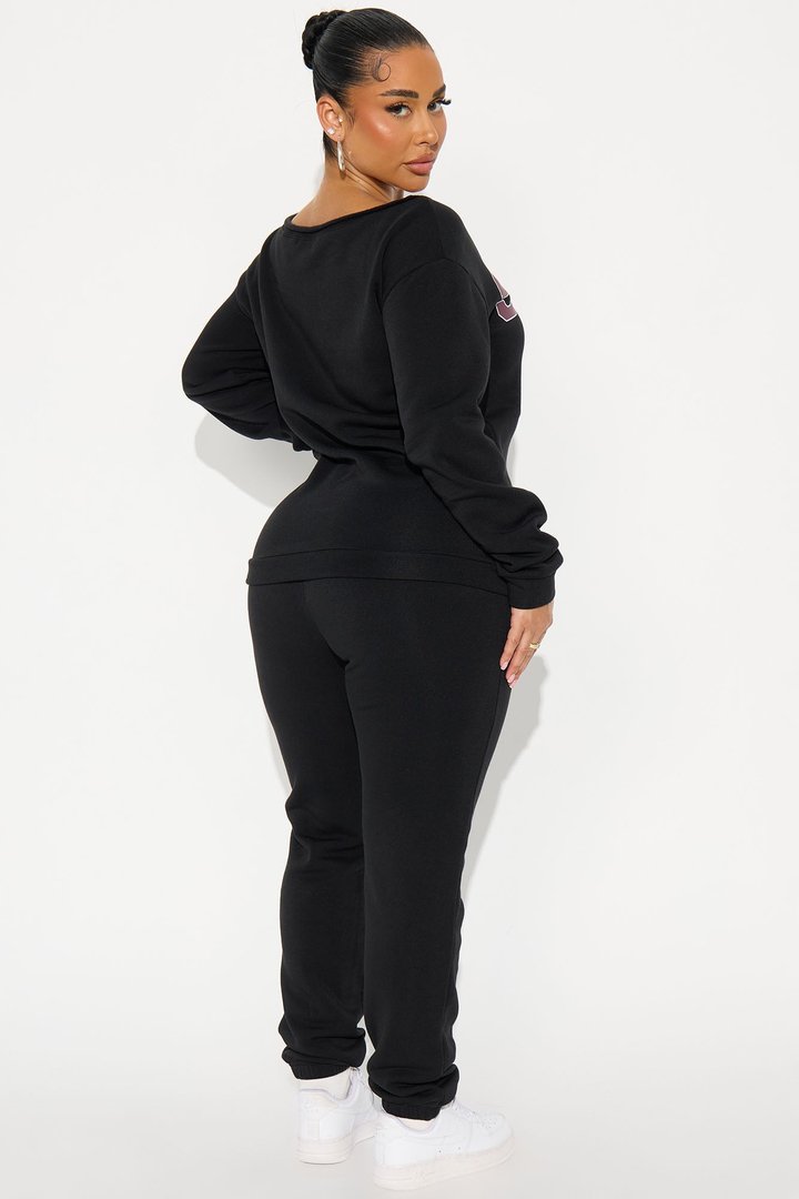 Social Club Fleece Jogger Set - Black