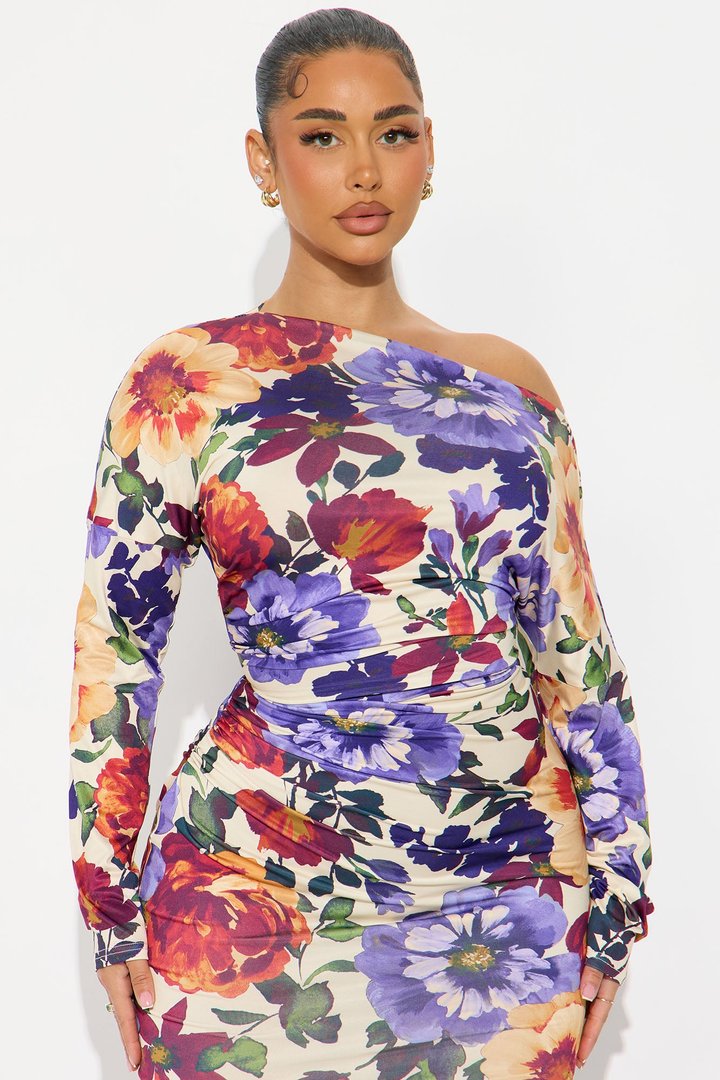 Citrus Snap Maxi Floral Dress - Multi Color