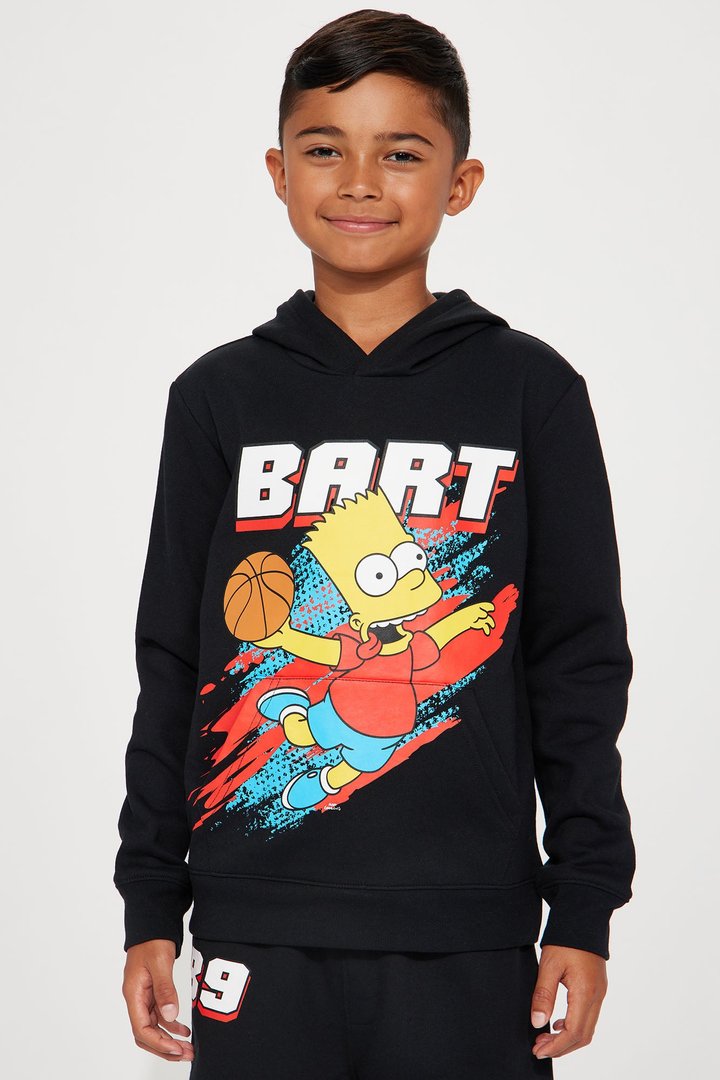 Mini Bart Basketball Fleece Jogger Set - Black