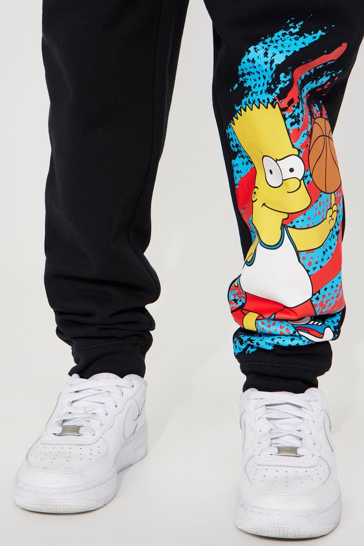 Mini Bart Basketball Fleece Jogger Set - Black