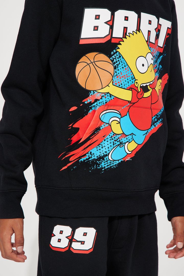 Mini Bart Basketball Fleece Jogger Set - Black