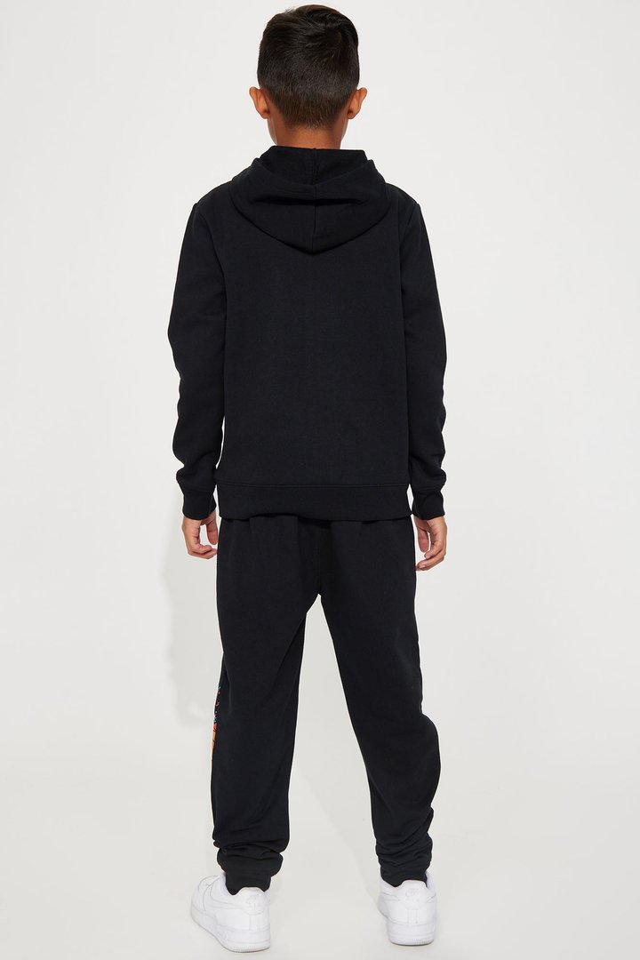 Mini Bart Basketball Fleece Jogger Set - Black