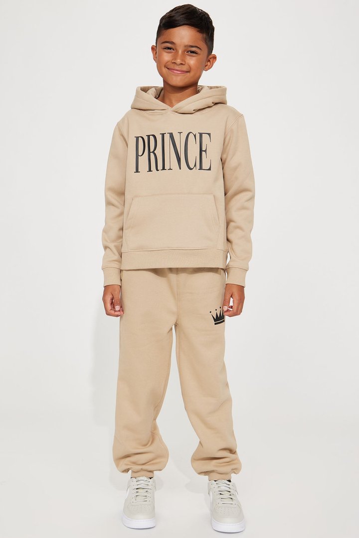 Family Goals Mini Prince Hoodie - Taupe