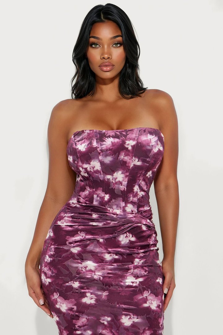 Princess Protocol Velvet Corset Gown - Purple/combo