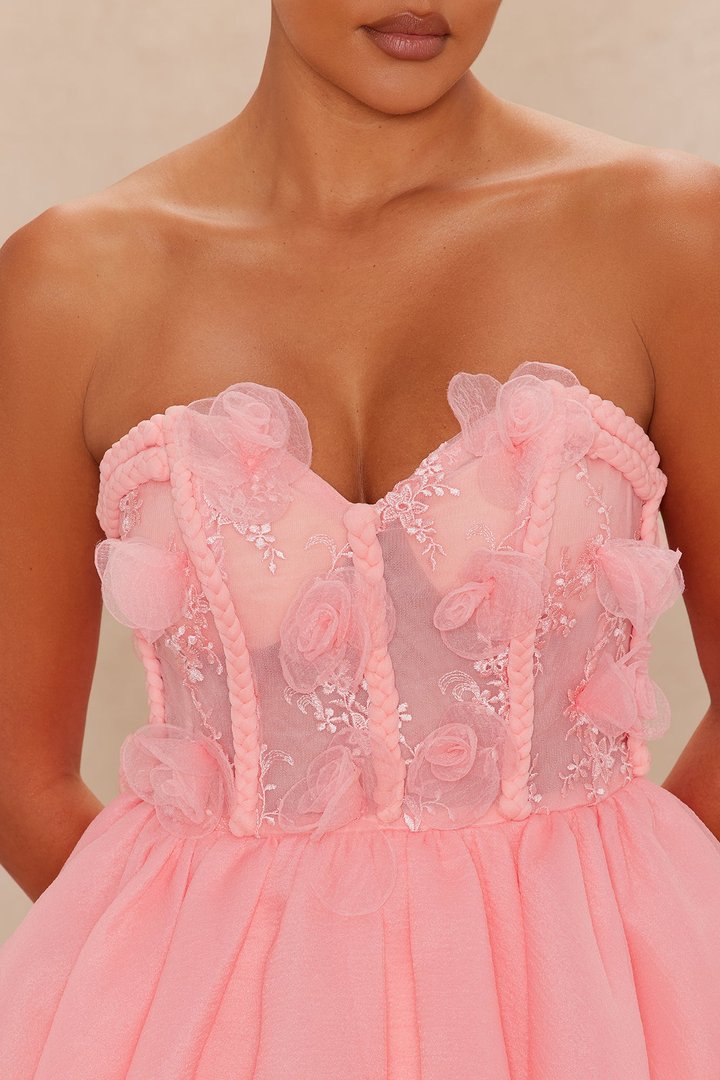 Roselyn Tulle Mini Dress - Pink