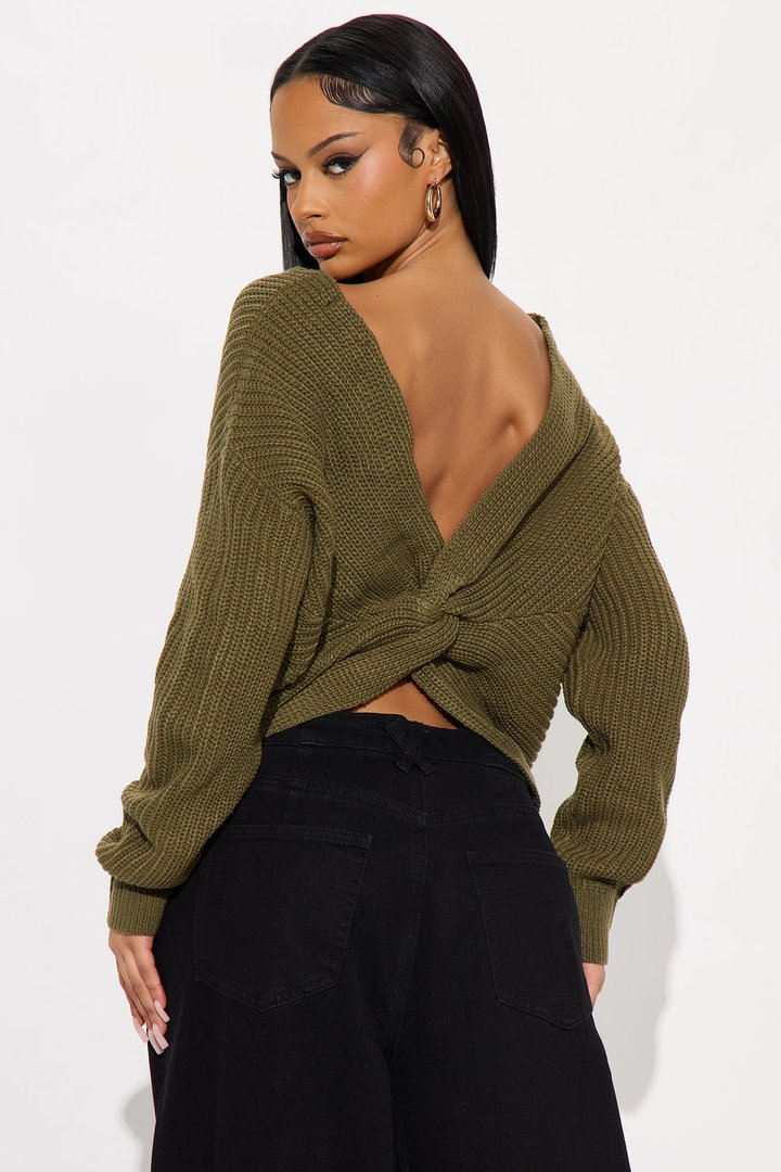 Falls Favorite Girl Sweater II - Olive