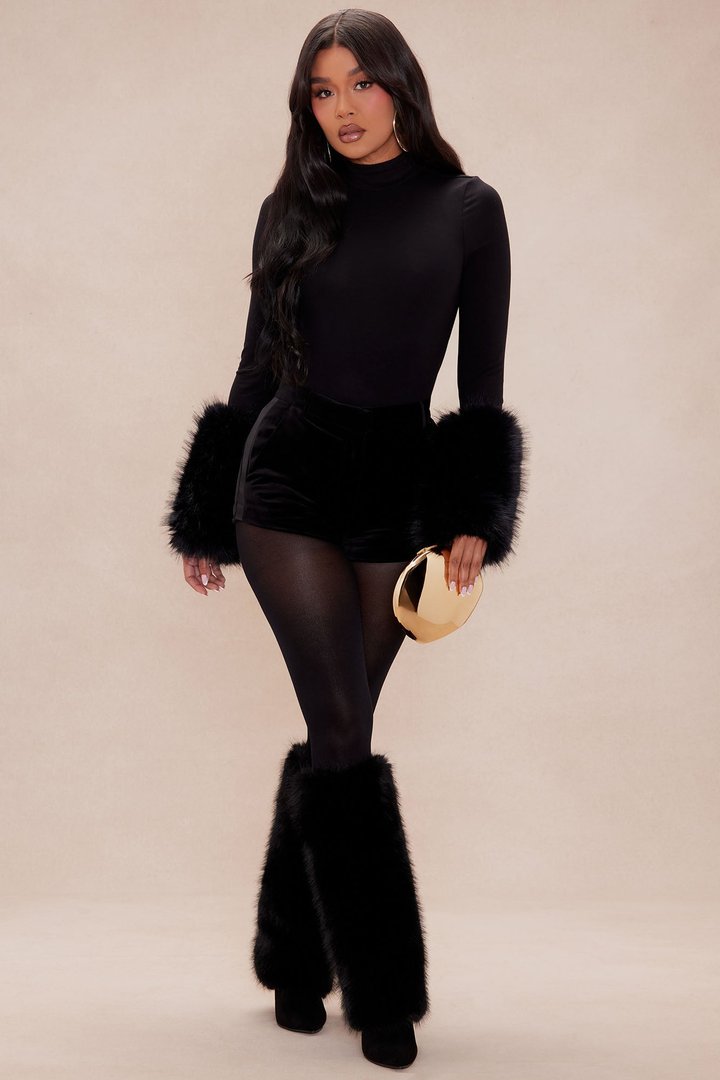 Moscow Fur Bodysuit - Black