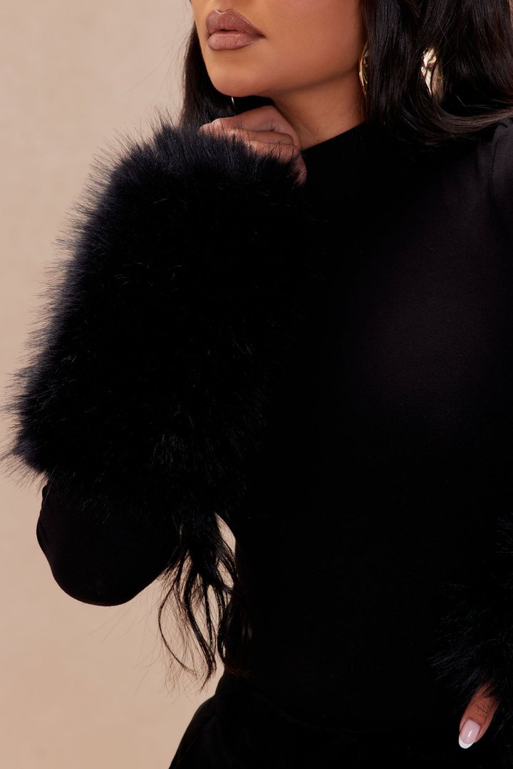 Moscow Fur Bodysuit - Black