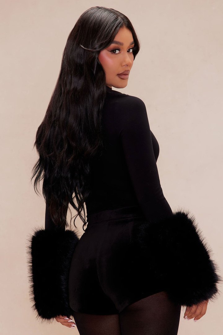 Moscow Fur Bodysuit - Black