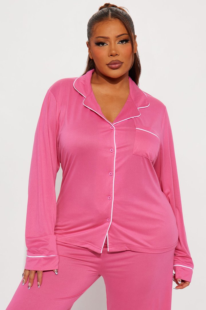 In The Morning PJ Pant Set - Hot Pink