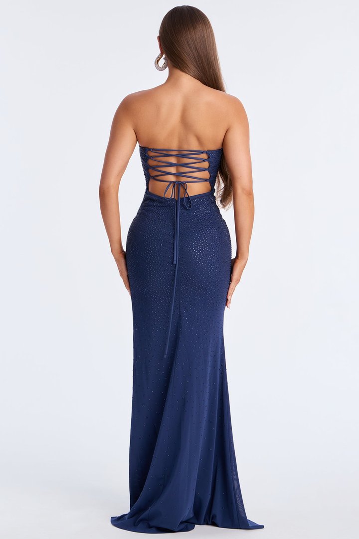 Rare Romance Rhinestone Gown - Navy