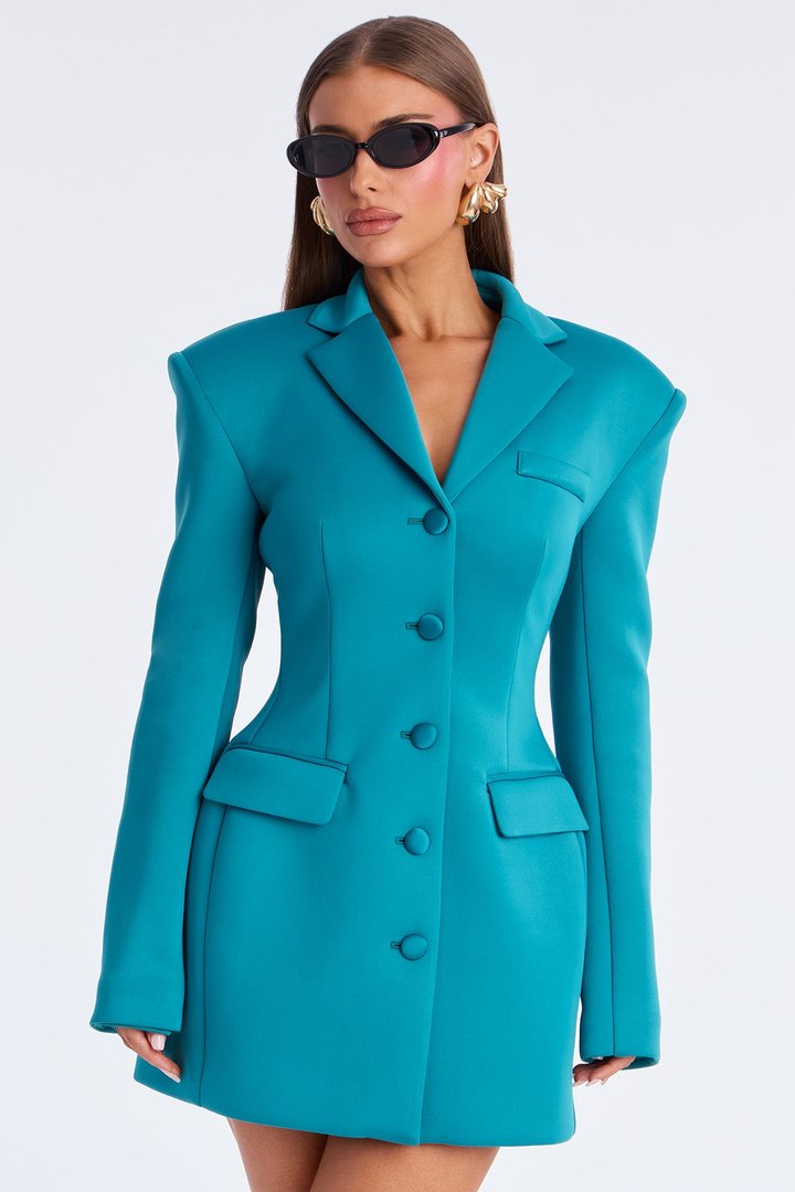 Arbitration Babe Blazer Mini Dress - Teal